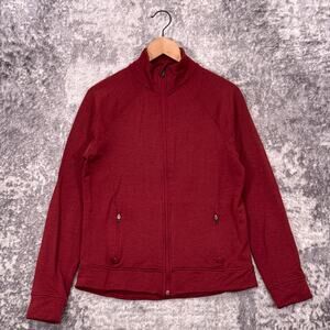 Wuru Wool Company Nuyarn Everyday Merino Wool Zip Up Red Medium Womens